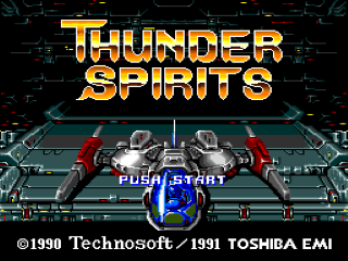 Thunder Spirits title screen for Super Nintendo